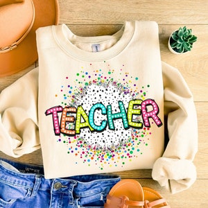 Profesor PNG, Diseño de camiseta con purpurina del último día de clases PNG, Profesores, Garabato brillante, Puntos dálmatas, Cita divertida del profesor, PNG, Letras de garabato