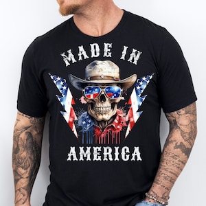 4th of July Png, Made in America png, American Skull Sublimation, Patriotic 4th of July Png, Freedom, Skull Cowboy, Independence day png,