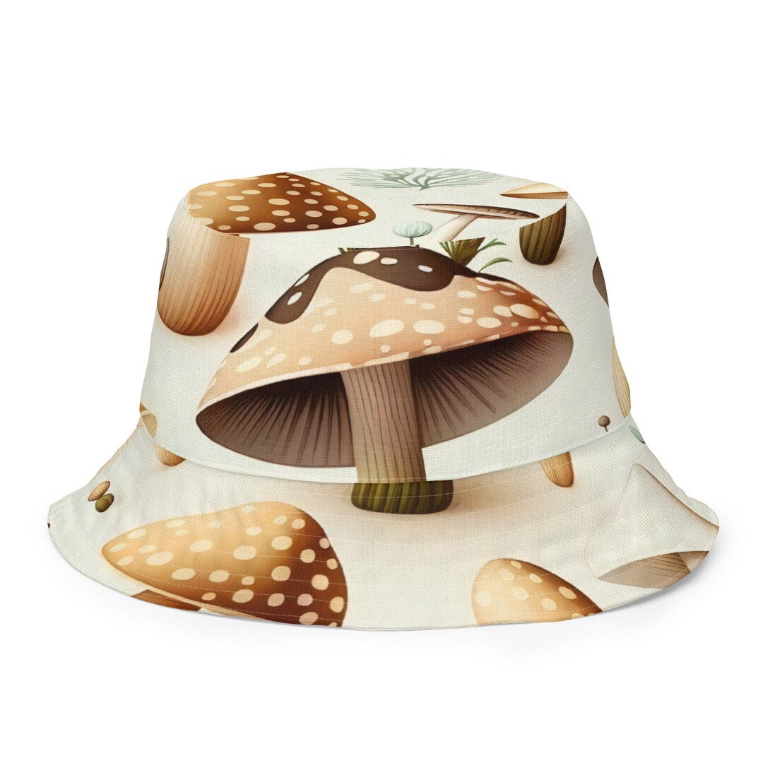 Reversible Bucket Hat Cute Mushroom Hat Holiday Bucket Hat Etsy