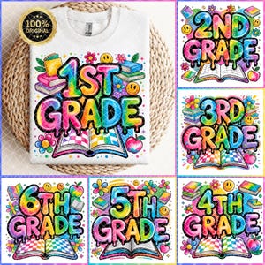 School Grade Bundle PNG,  Back to School Bundle, Kindergarten, School Grade Level, Happy First Day Of School, School Png, Retro School