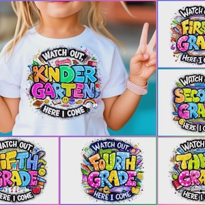 Back to School PNG,  Watch Out Grade Bundle, Kindergarten, School Grade Level, Happy First Day Of School, School Png, Hello Grade png,