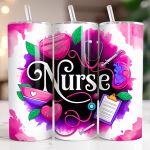 Nurse Valentine Tumbler Wrap, Gift For Nurse, Valentine Nurse Puff Tumbler, Digital Download PNG, Nurse Png