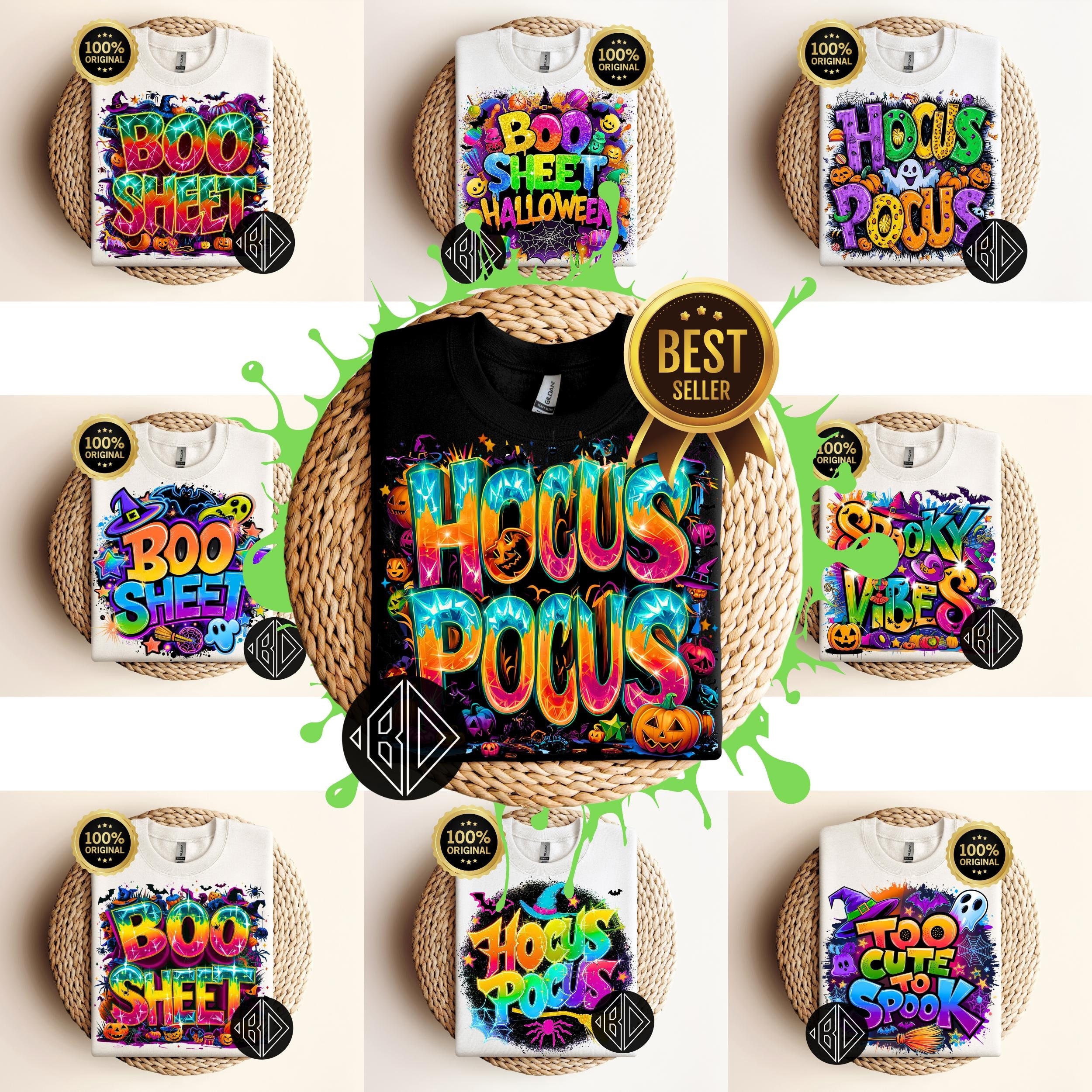 Retro Halloween Bundle 100+ Best Sellers PNG, Vibrant Halloween, Neon Halloween, Halloween, Trick Or Treat, Graffiti Halloween, Hocus Pocus