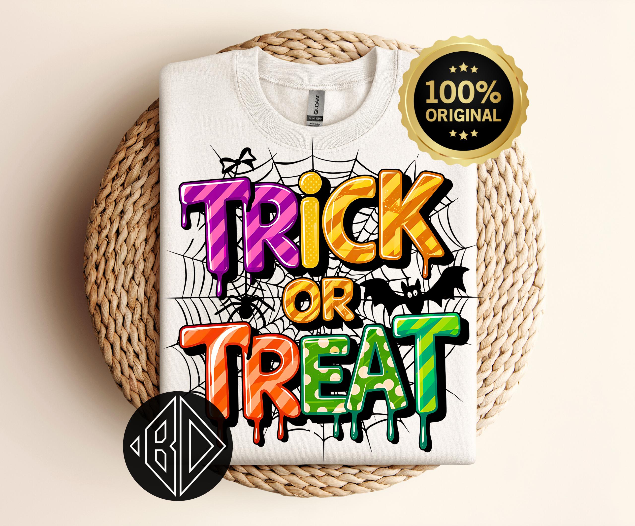 Retro Trick or Treat PNG, Vibrant Halloween Design (digital Download ...