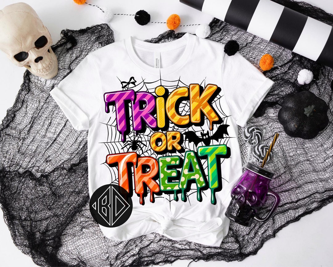 Retro Trick or Treat PNG, Vibrant Halloween Design (digital Download ...