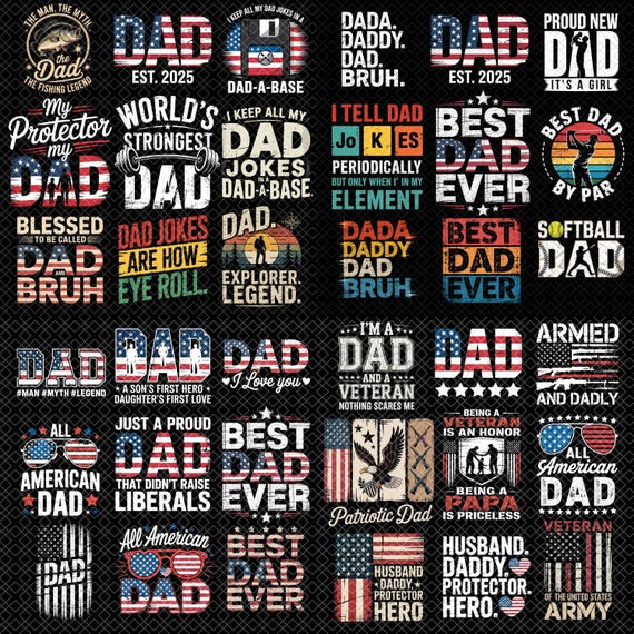 Father Day 90+ PNG Bundle, Dad Life Designs, Funny Dad Quotes PNG, Patriotic Dad Shirt Design, Father Gift Digital Download, USA Sublimation