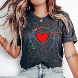 Wisdom Relationship Tee, Open Your Heart Open Your Eyes T-Shirt, Unisex Jersey Short Sleeve Tee, Gift for Loved One, Inspirational Graphic
