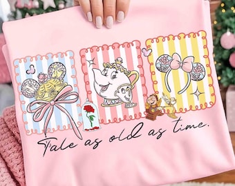 Comfort colors Disney Belle Princess Shirt, Beauty and the Beast Tee, Tale as old as time, Girly aesthetic Disney Girls trip, Magic Kingdom