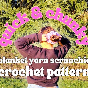 Mönster för virkad garn med scrunchie i grovt filtgarn | Snabbt garnsklippprojekt (PDF)