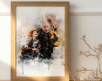 Family Portrait from Photo, Fathers Day Gift From Wife, digital print, Dad Birthday Gift from daughter, canvas print, gift for dad mom