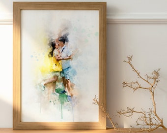 custom portrait from photo, couple portrait from photo, valentines day gift for husband wife, digital portrait gift, best gift for boyfriend