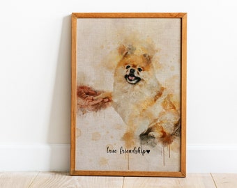 Pet Portrait Painting from photo, Watercolour Pet Drawing, Pet Memorial Gift, pet illustration, pet loss gift, pet portrait art, pet