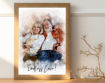 mothers day gift from daughter, watercolour Family portrait for mothers day, unique gift for mothers day bestseller gift for mom gift to mom