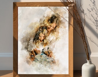 Mother's Day gift for my mother, love my mother, the best gift for my mother, my mother and me, photo printing,  picture print on canvas