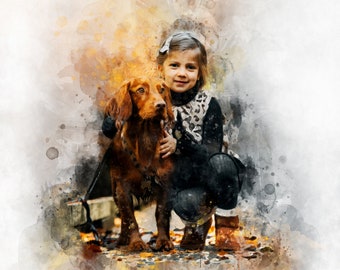 Retrato de mascota en acuarela a partir de una foto Retrato de mascota personalizado Retrato de perro y gato Ilustración de mascota Dibujo de retrato de perro personalizado Regalo por la pérdida de una mascota