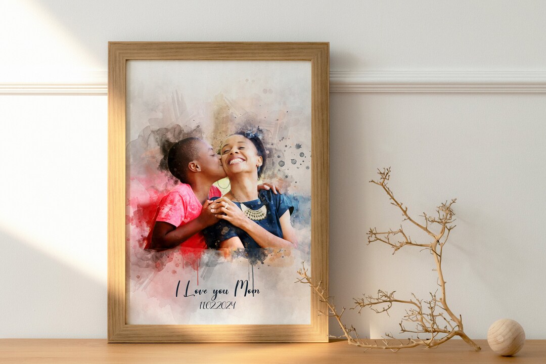 Custom Mothers Day Print Gift Watercolour Mother Art Gift From Son, Mom ...