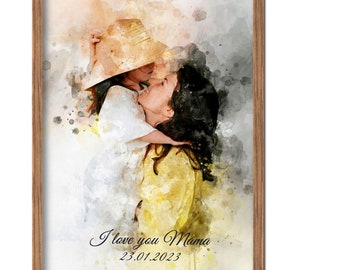 custom gift for mom watercolor painting for mother's day best gift for mom, unique gift for mom, gift for mom and grandma for mom mum mother