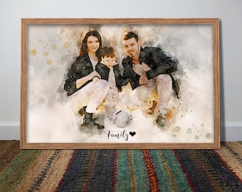 cheap and super gift Fast gift my mum, personalised gift for my mum and dad, portrait from photo,Family photo print, gift for husband wife