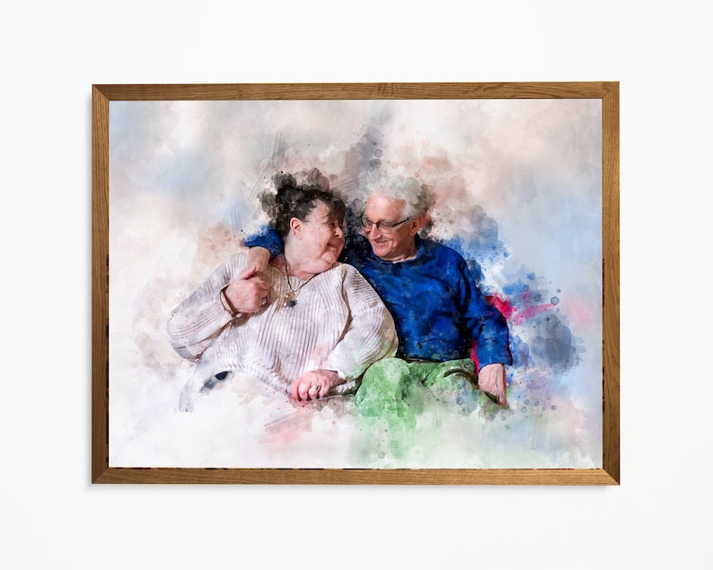 Fast gift my mum,personalised gift for my mum,custom potrait from photo,Family photo print,Mothers Day Gift Personalized Watercolor Portrait image 5