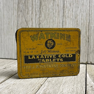 Watkins Laxative Cold Tablets Vintage Tin