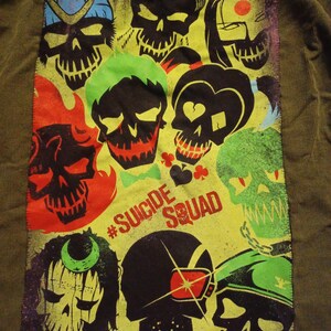 Men's Medium Green Suicide Squad Button up Long Sleeve shirt