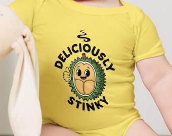 Kawaii Durian Baby Onesie: Foodie Gift, Spikey Fruit Design