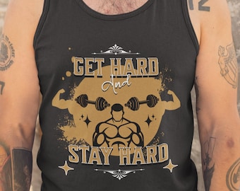 ステイハード ジムタンクトップ - ユニセックス コットン フィットネスウェア