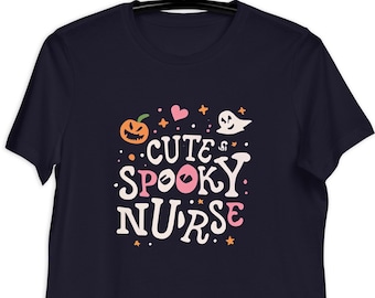 Cute Spooky Nurse Shirt, Halloween Party Gift for Healthcare Squad