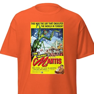 Deadly Mantis vintage movie poster T-Shirt, Halloween Gift, halloween shirt, vintage halloween, fall tshirt, funny halloween, Trick or Treat