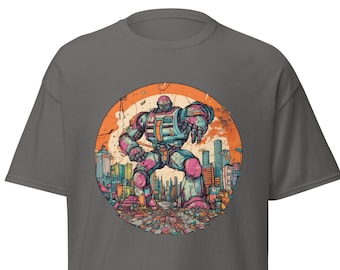 Giant Robot Men's T-Shirt gift for fans of Anime and Sci-Fi T-Shirt of funny robot Anime Lovers Gift for Sci Fi fans of futuristic style top