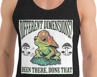 Psychedelic Frog Tank top funny tank top of frog shirt tank top Frog Gift shirt cottagecore tee with toad Mushroom Tank Cottagecore Froggy