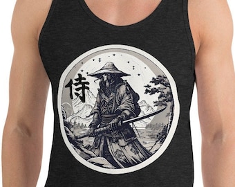 Samurai Anime Tank Top, Athletic Clothing for Bodybuilding, Premium Soft Unisex Top, Comfort Colors Tank Top, Warrior Top, Gifts for Him