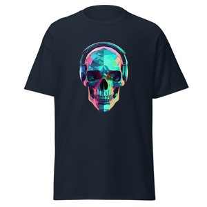 Headphones skull T-shirt cyber punk shirt Gender-Neutral Adult Clothing Music Gift skull shirt music t-shirt funny musician terminator shirt