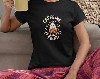 Spooky Ghost Coffee T-Shirt: Halloween Caffeinated Tee