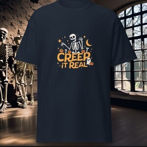Creep It Real Shirt Halloween Top Spooky Shirt funny skeleton shirt halloween trick or treat top Halloween party gift October comfort colors