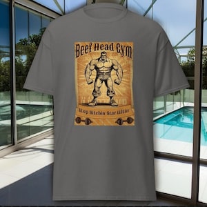 Beef Head Gym T-shirt voor training Shirt voor gewichtheffen Grappig gymshirt Unisex sportshirt voor fitness T-shirt voor training Trendy gymshirts