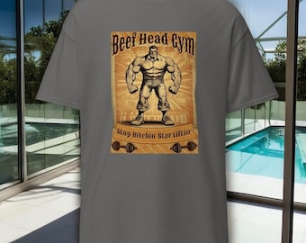 Beef Head Gym T-Shirt: Funny Weight Lifting Shirt