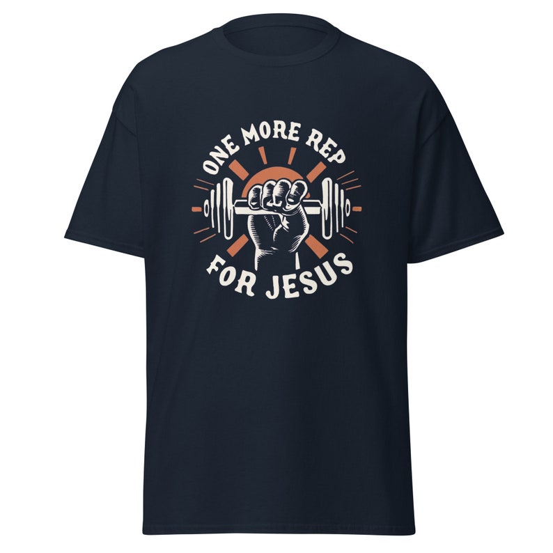 One More Rep For Jesus Unisex Gym T-Shirt for Gym Shirts for Christians who workout funny Gym shirt with Jesus weight lifting TShirt for gym