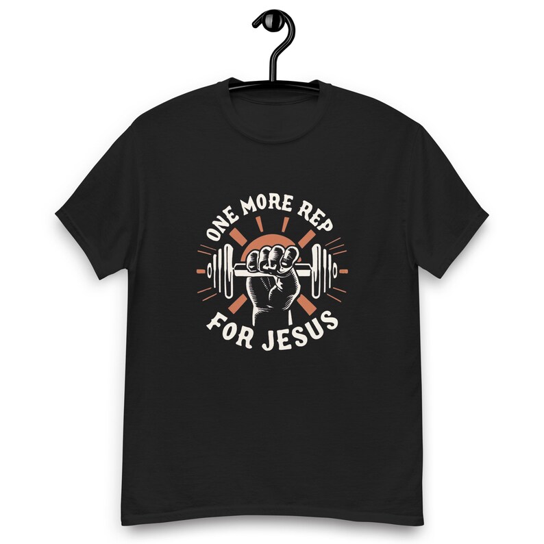 One More Rep For Jesus Unisex Gym T-Shirt for Gym Shirts for Christians who workout funny Gym shirt with Jesus weight lifting TShirt for gym