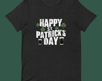 St Patrick's Day T-Shirt: Stout Beer & Shamrock Clover Design
