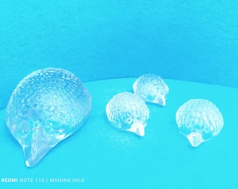 Vintage Paperweight Glass Hedgehog Hurchin Glass Art