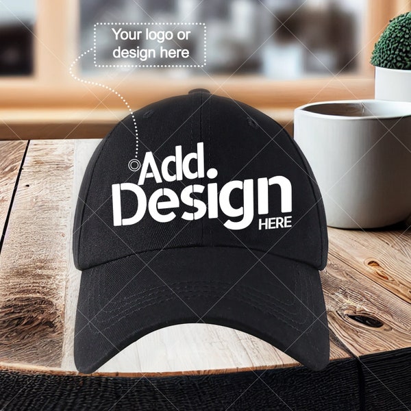 Black Hat Mockup, Baseball cap mockup, black hat mockup photo-realistic environment picture just add your logo