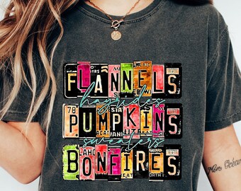Camisa de franela con calabazas, paseos en carro, malvaviscos y hogueras, camisa de franela con calabazas, hojas, paseos en carro, fogatas, camisa de otoño, linda camisa de otoño, otoño
