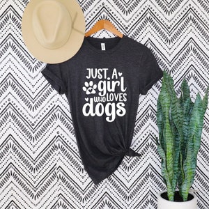 Just A Girl Who Loves Puppies T-Shirt Cute Dog Lover Tee Just A Girl Who Loves Puppies T-Shirt Cute Dog Lover Tee