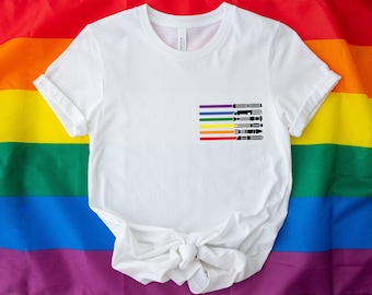 Love is Love shirt,Rainbow Lightsaber Shirt, LGBT Shirt, Gay Pride Shirt Men, Rainbow Pride Gift, Lesbian Shirt,LGBT Pride Gift,lgbtq tee