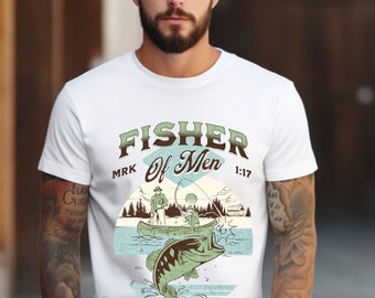 Camisa de pescador, camisa cristiana para hombres, regalos cristianos para hombres, regalo de pescador, camisa de pesca, regalos de papá, camisa de pescador de hombres, regalos de pesca