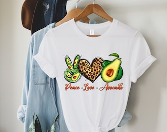 Peace Love Avocados Shirt,Avocado T-Shirt, Avocado Shirt,Cute Avocado Tshirt,Avocado Lover Shirt, Avocado Farmer Shirt,Vegan Food Shirt