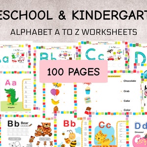Activity Workbook Printables Preschool Curriculum Learning Alphabet 100 Pages| Dot to Dot Worksheets | Digital Download