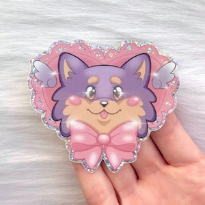 Gwyn the Pomeranian Mascot [Holographic & Waterproof Glitter Sticker]