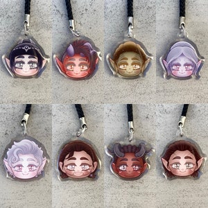 BG3 Companions - Phone Charms [Acrylic + Epoxy Finish] Astarion, Gale, Wyll, Halsin, Minthara, Shadowheart, LaeZel, Karlach